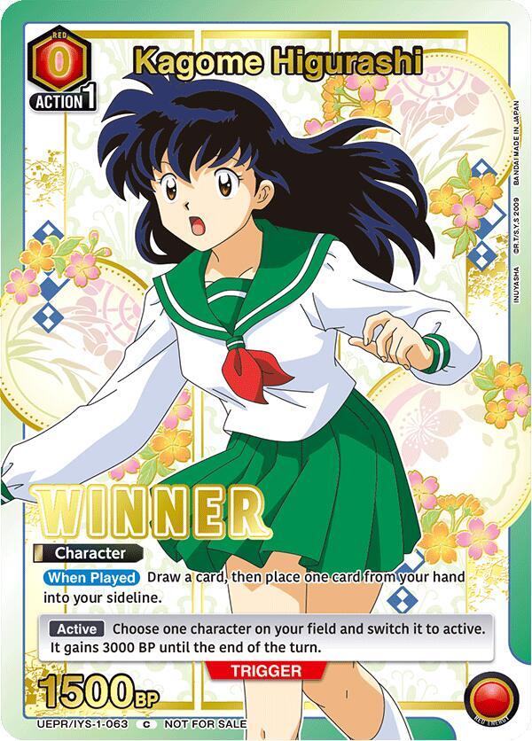 Kagome Higurashi (Winner) UEPR/IYS-1-063 card from Union Arena Promotion Cards