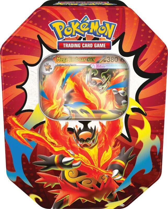Ascended Heroes Tin [Mega Emboar ex] card from ME: Ascended Heroes