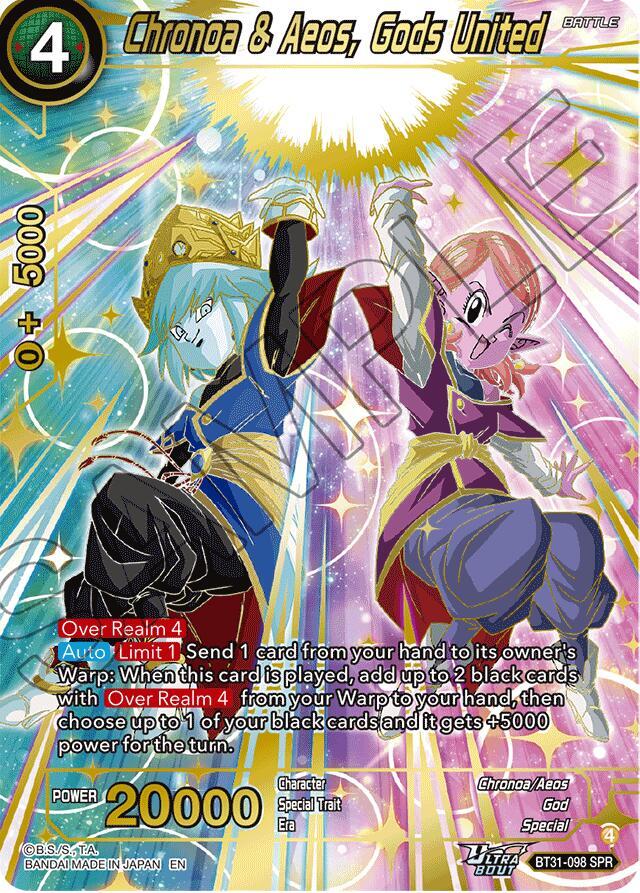 Chronoa & Aeos, Gods United (SPR) BT31-098 card from Impact Beyond Dimensions