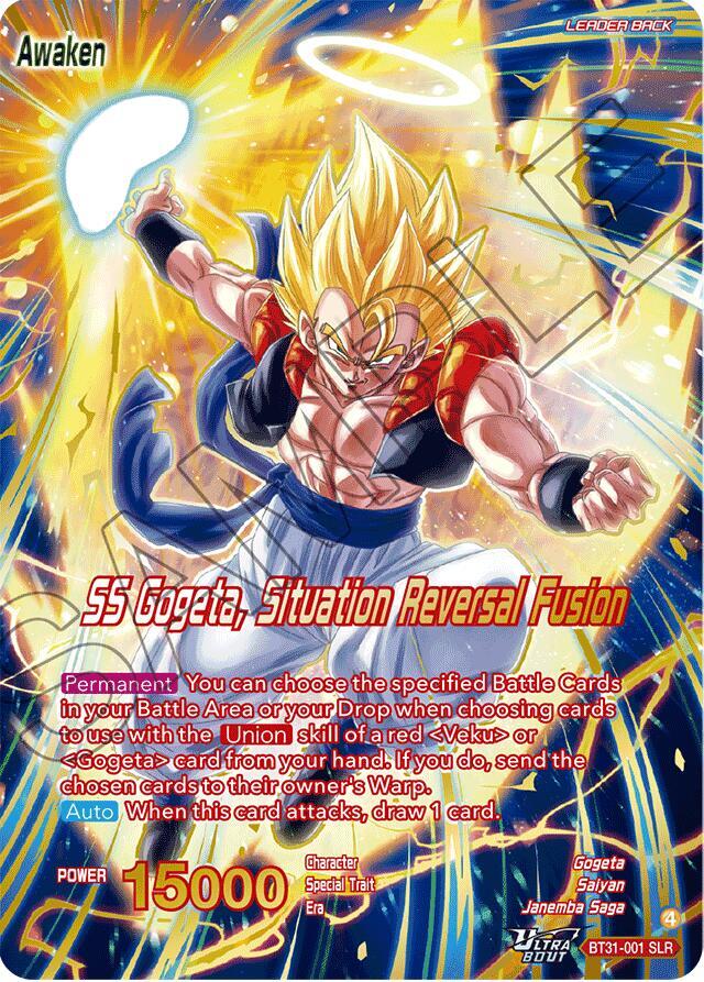 Son Goku & Vegeta // SS Gogeta, Situation Reversal Fusion (SLR) BT31-001 card from Impact Beyond Dimensions