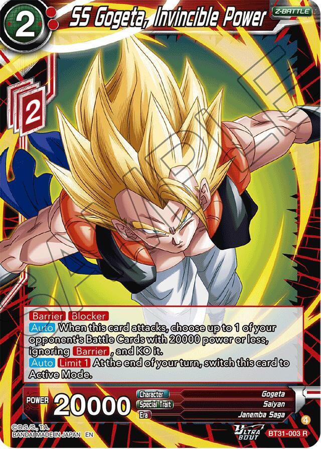 SS Gogeta, Invincible Power BT31-003 card from Impact Beyond Dimensions