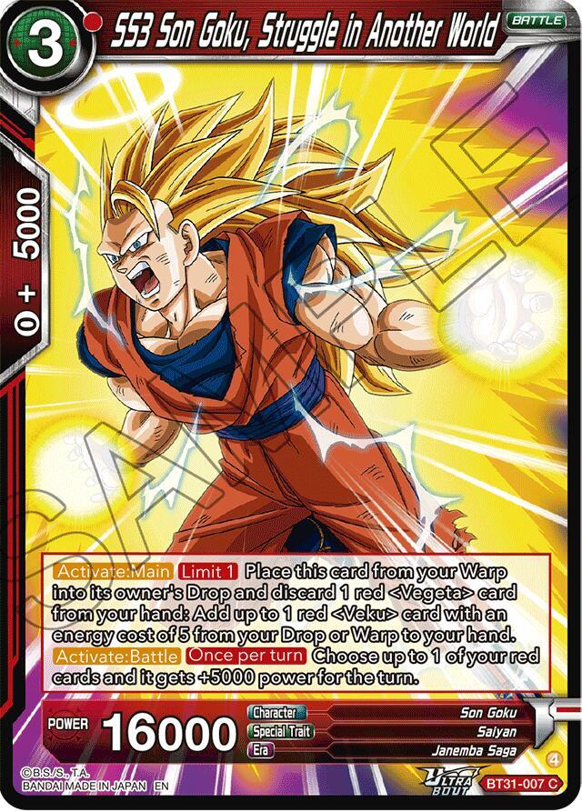 SS3 Son Goku, Struggle in Another World BT31-007 card from Impact Beyond Dimensions