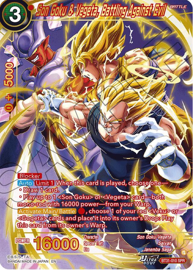 Son Goku & Vegeta, Battling Against Evil (SPR) BT31-010 card from Impact Beyond Dimensions