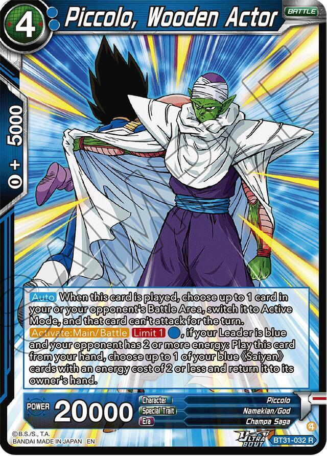 Piccolo, Wooden Actor BT31-032 card from Impact Beyond Dimensions