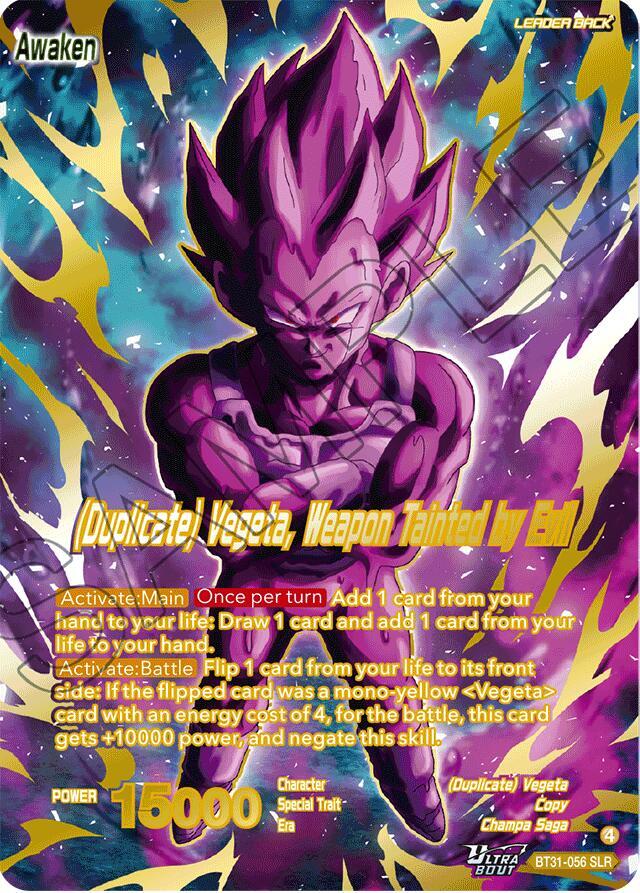 Commeson // (Duplicate) Vegeta, Weapon Tainted by Evil (SLR) BT31-056 card from Impact Beyond Dimensions
