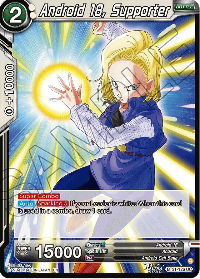 Android 18, Supporter BT31-126 card from Impact Beyond Dimensions