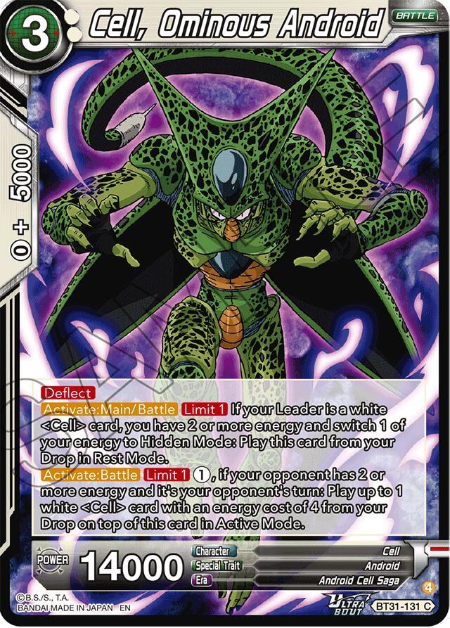 Cell, Ominous Android BT31-131 card from Impact Beyond Dimensions