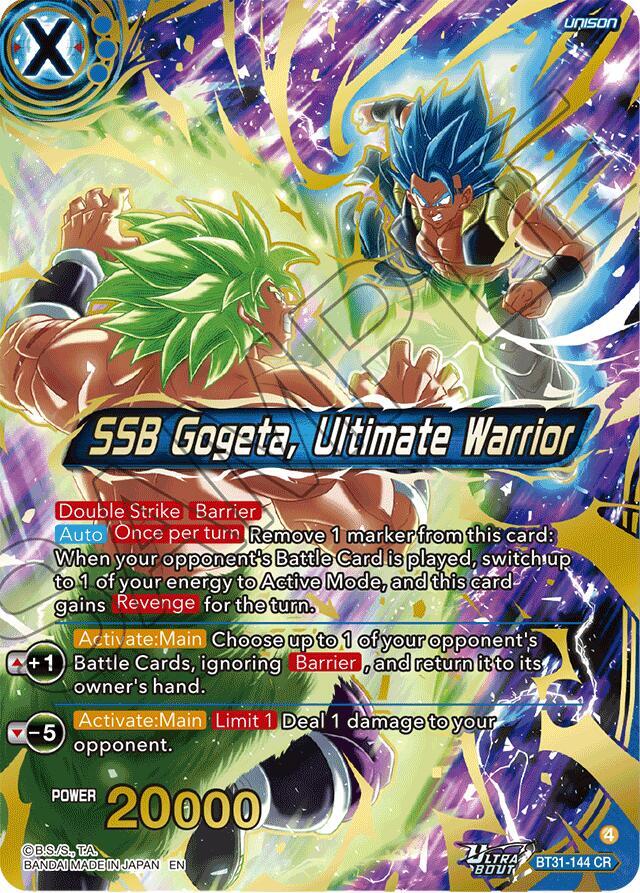SSB Gogeta, Ultimate Warrior BT31-144 card from Impact Beyond Dimensions