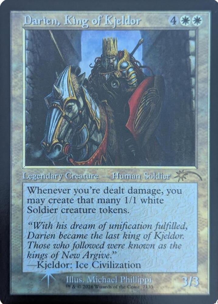 Darien, King of Kjeldor (Retro Frame) 7135 card from Secret Lair Drop Series