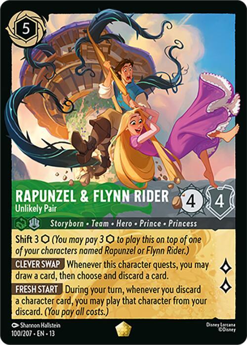 Rapunzel & Flynn Rider - Unlikely Pair 100/204 card from Attack of the Vine!
