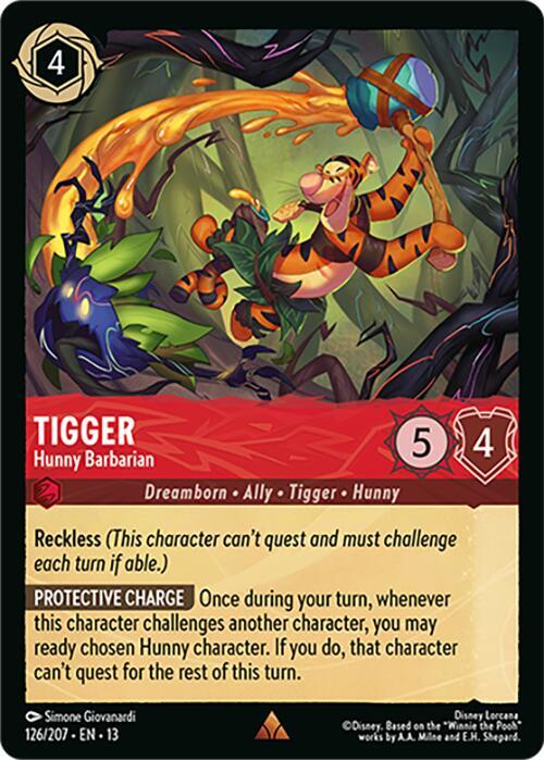 Tigger - Hunny Barbarian 126/204 card from Attack of the Vine!