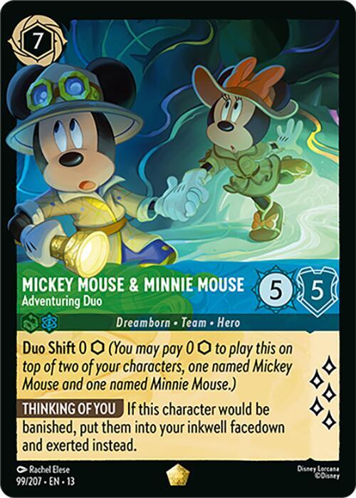 Mickey Mouse & Minnie Mouse - Adventuring Duo 99/204 card from Attack of the Vine!