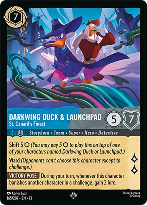 Darkwing Duck & Launchpad - St. Canard's Finest 165/204 card from Attack of the Vine!