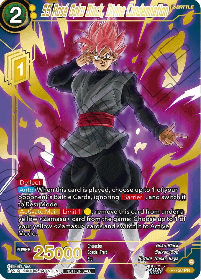 SS Rose Goku Black, Divine Condemnation (Gold Stamped) P-756 card from Promotion Cards