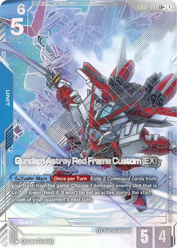 Gundam Astray Red Frame Custom (EX) (LR+) EB01-001 card from Eternal Nexus