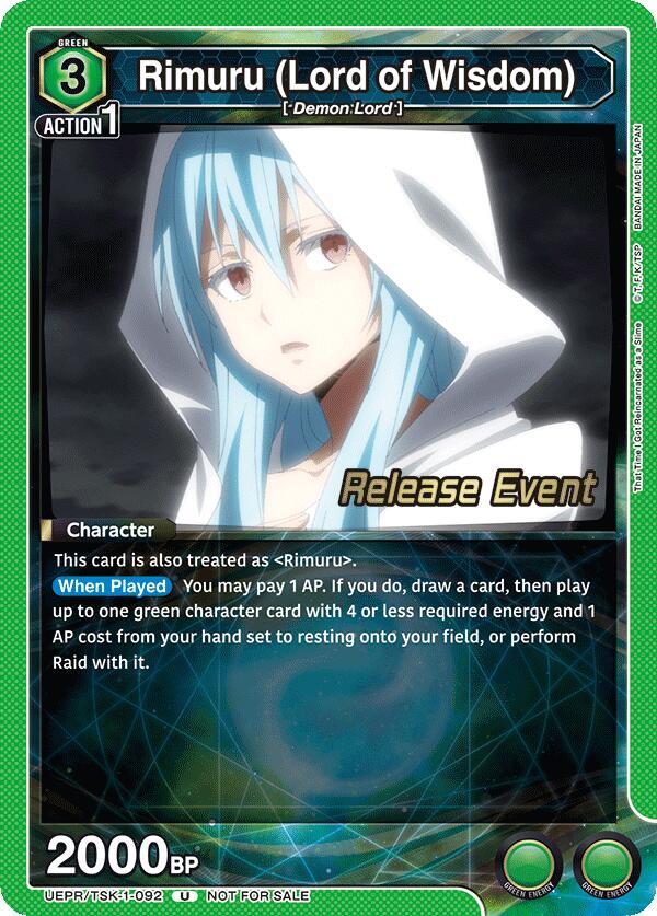 Rimuru (Lord of Wisdom) UEPR/TSK-1-092 card from UE20BT: That Time I Got Reincarnated as a Slime Release Event Cards