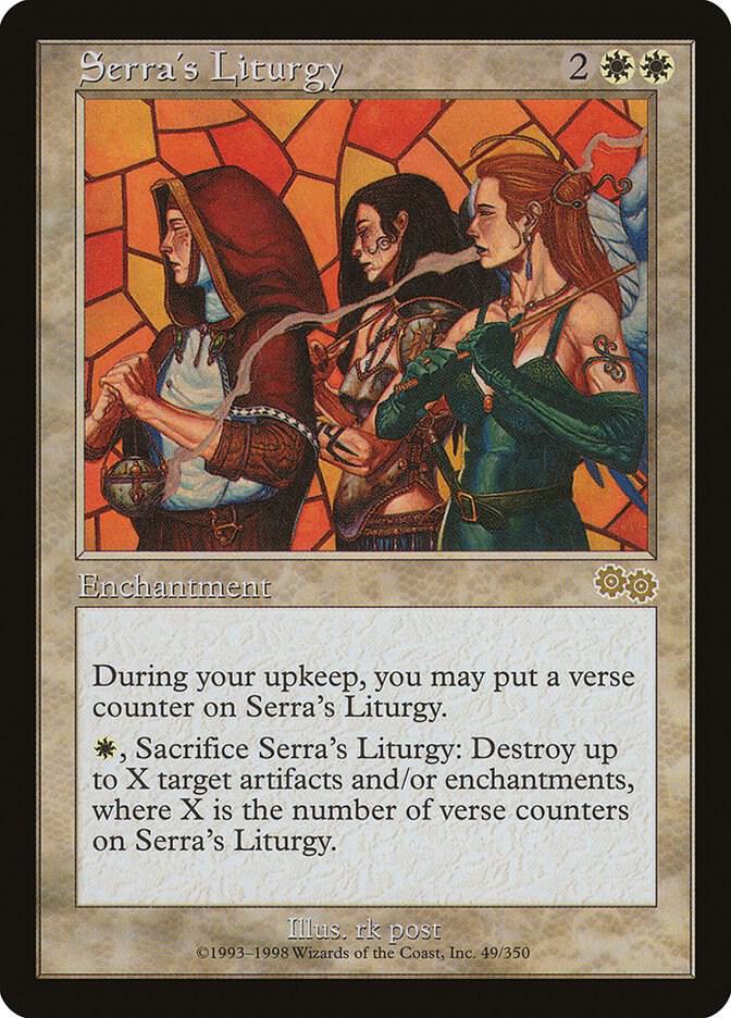 Serra's Liturgy 49 card from Urza's Saga