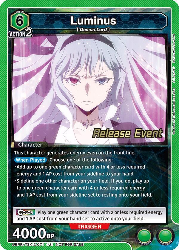 Luminus UEPR/TSK-2-071 card from UE20BT: That Time I Got Reincarnated as a Slime Release Event Cards