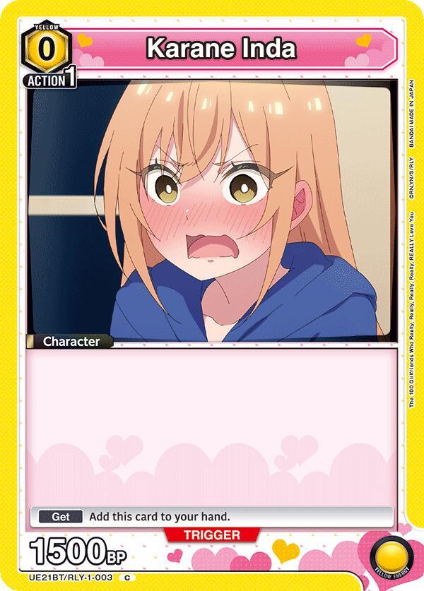 Karane Inda UE21BT/RLY-1-003 card from UE21BT: The 100 Girlfriends Who Really, Really, Really, Really, REALLY Love You