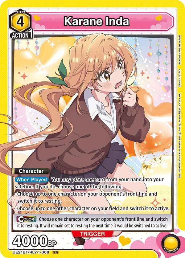Karane Inda UE21BT/RLY-1-008 card from UE21BT: The 100 Girlfriends Who Really, Really, Really, Really, REALLY Love You
