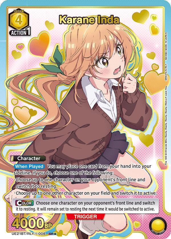 Karane Inda (SR*) UE21BT/RLY-1-008 card from UE21BT: The 100 Girlfriends Who Really, Really, Really, Really, REALLY Love You