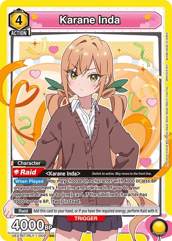 Karane Inda UE21BT/RLY-1-009 card from UE21BT: The 100 Girlfriends Who Really, Really, Really, Really, REALLY Love You