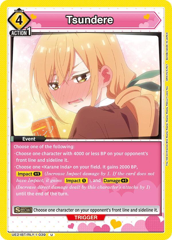 Tsundere UE21BT/RLY-1-039 card from UE21BT: The 100 Girlfriends Who Really, Really, Really, Really, REALLY Love You