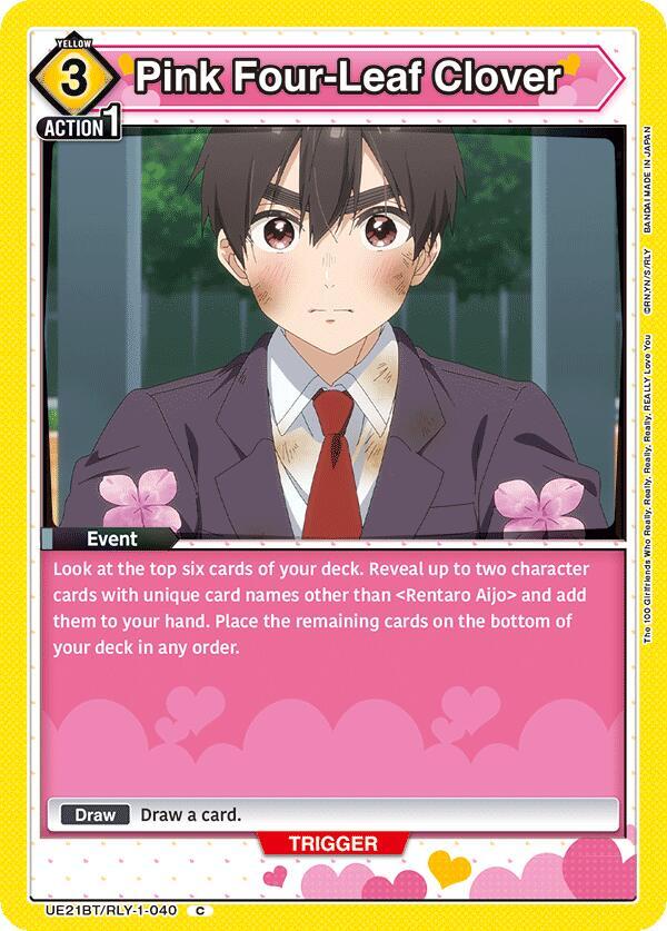 Pink Four-Leaf Clover UE21BT/RLY-1-040 card from UE21BT: The 100 Girlfriends Who Really, Really, Really, Really, REALLY Love You