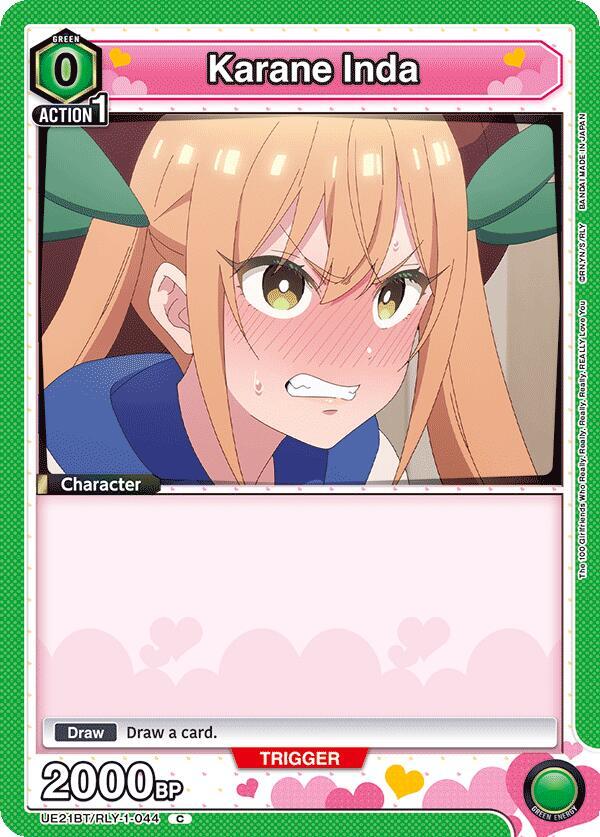Karane Inda UE21BT/RLY-1-044 card from UE21BT: The 100 Girlfriends Who Really, Really, Really, Really, REALLY Love You