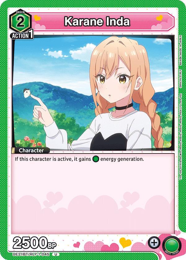 Karane Inda UE21BT/RLY-1-045 card from UE21BT: The 100 Girlfriends Who Really, Really, Really, Really, REALLY Love You