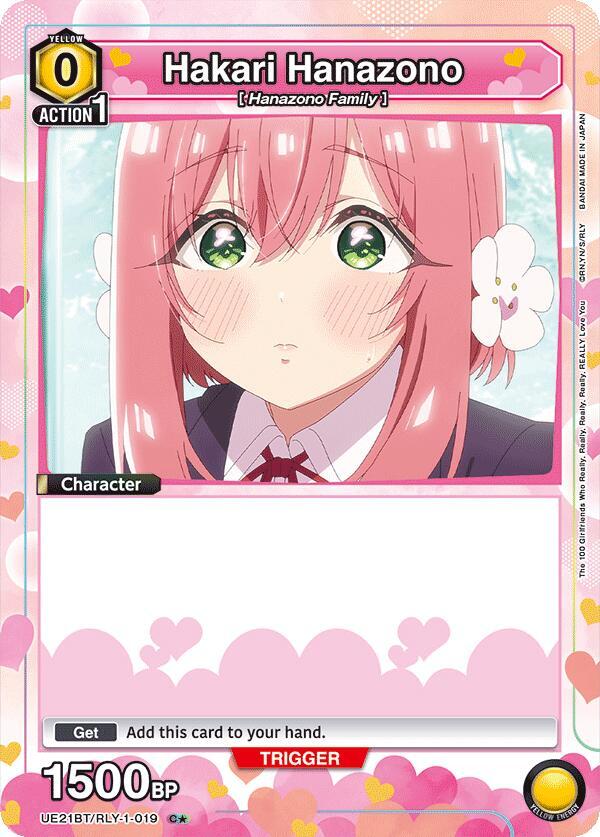 Hakari Hanazono (Box Topper Foil) UE21BT/RLY-1-019 card from UE21BT: The 100 Girlfriends Who Really, Really, Really, Really, REALLY Love You