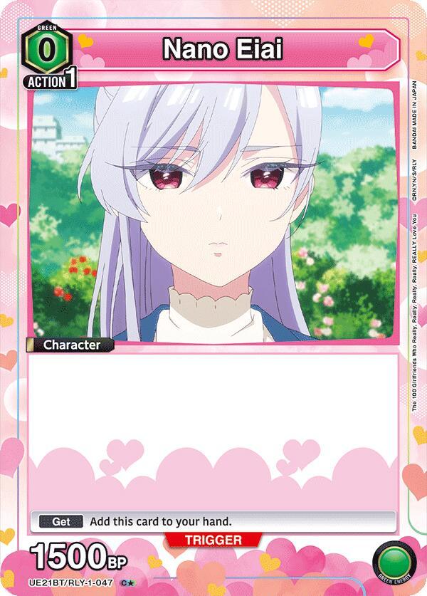 Nano Eiai (Box Topper Foil) UE21BT/RLY-1-047 card from UE21BT: The 100 Girlfriends Who Really, Really, Really, Really, REALLY Love You
