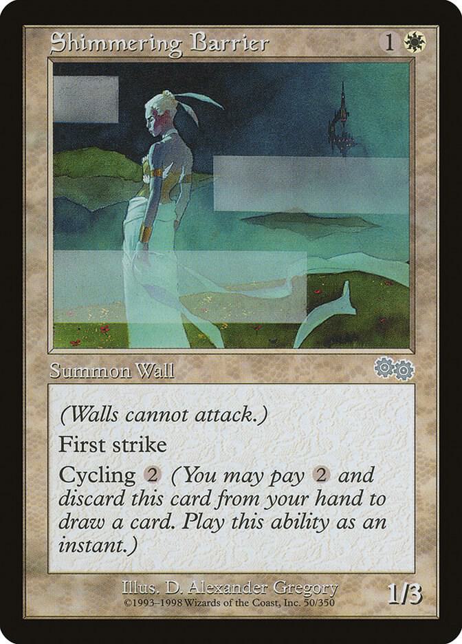 Shimmering Barrier 50 card from Urza's Saga