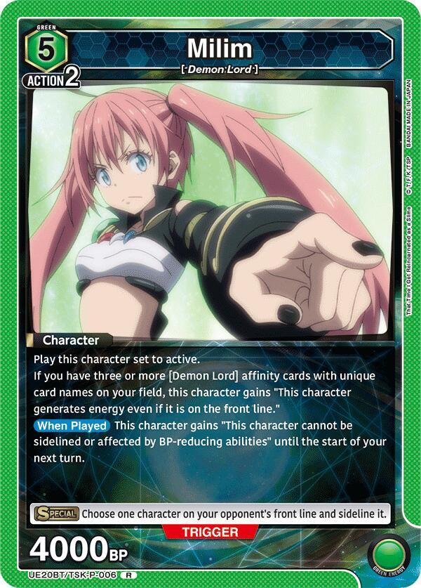 Milim (P-006) UE20BT/TSK-P-006 card from UE20BT: That Time I Got Reincarnated as a Slime