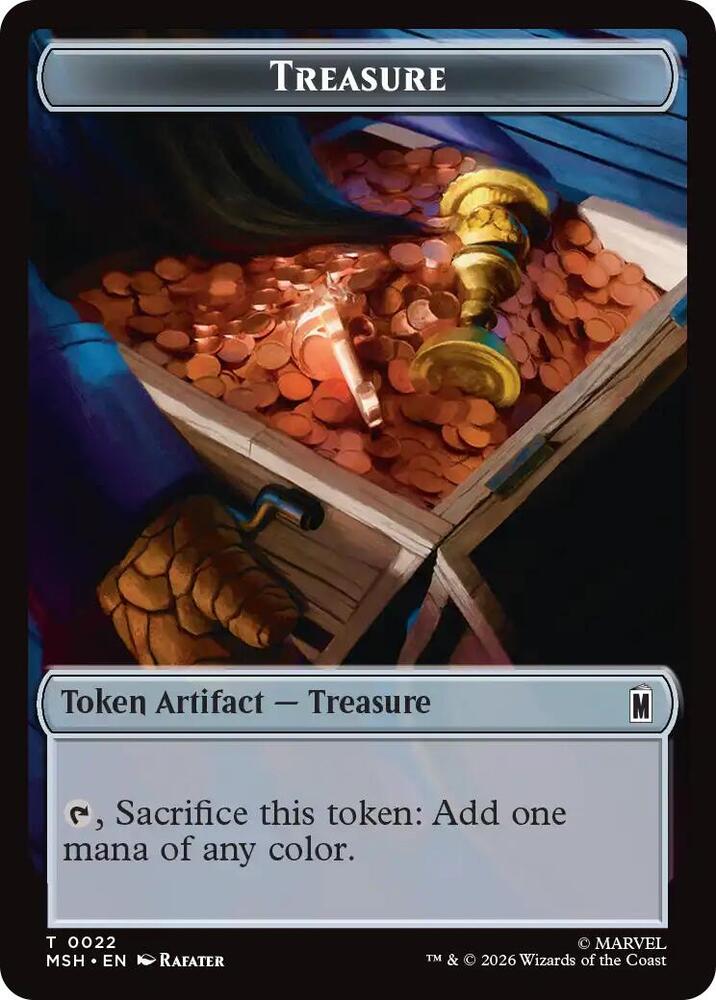 Treasure (022) // Bird Double-Sided Token 22 // 5 card from Commander: Marvel Super Heroes