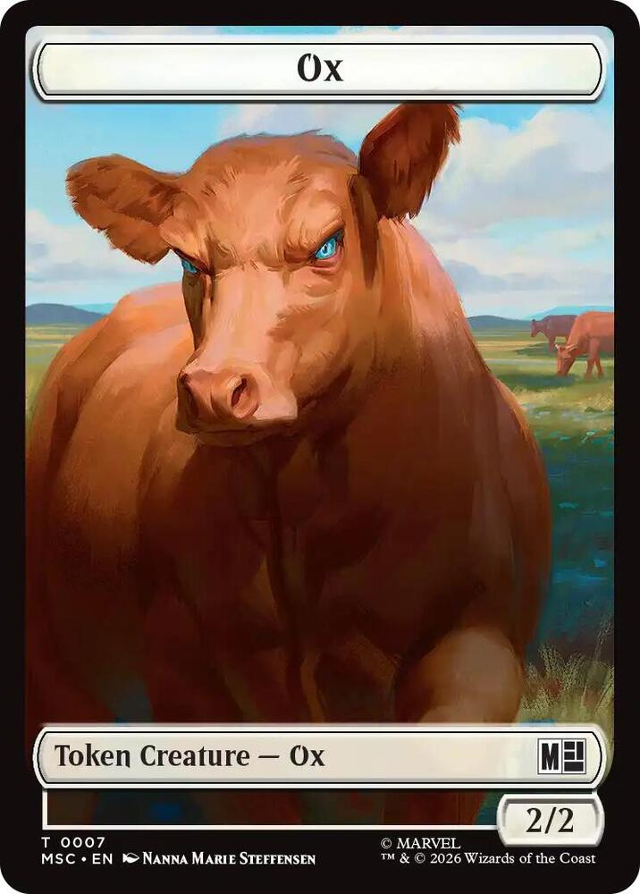 Ox (007) // Construct Double-Sided Token 7 // 14 card from Commander: Marvel Super Heroes