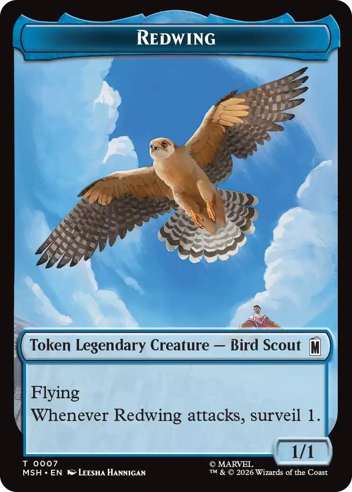 Redwing // Zabu Double-Sided Token 007/016 card from Marvel Super Heroes
