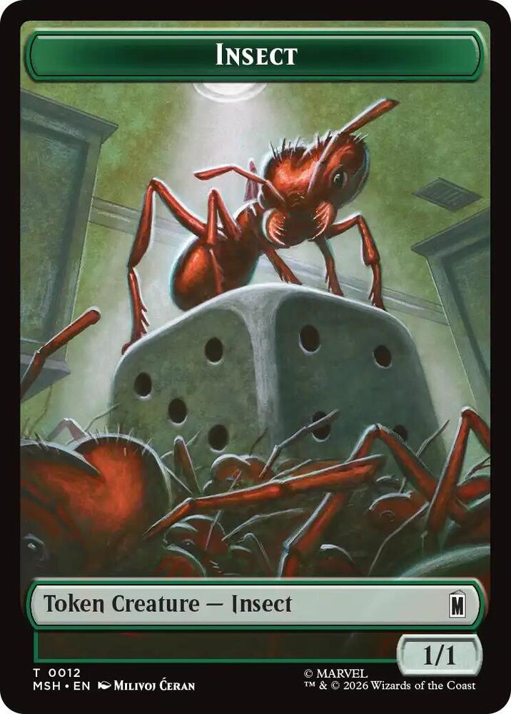 Insect // Clue Double-Sided Token 012/017 card from Marvel Super Heroes