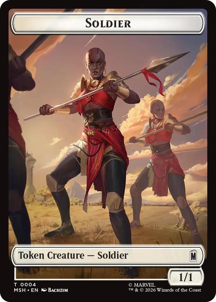 Soldier // Clue Double-Sided Token 004/017 card from Marvel Super Heroes