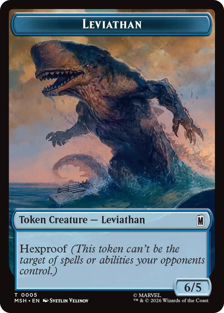 Leviathan // Food Double-Sided Token 005/019 card from Marvel Super Heroes