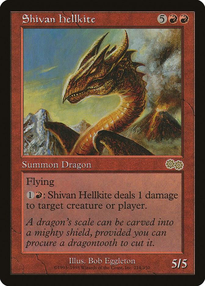 Shivan Hellkite 214 card from Urza's Saga