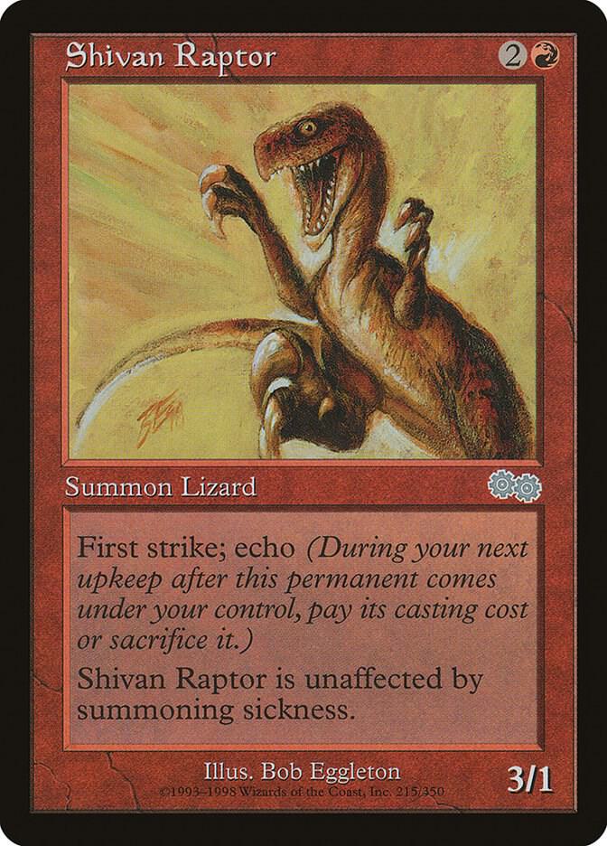 Shivan Raptor 215 card from Urza's Saga