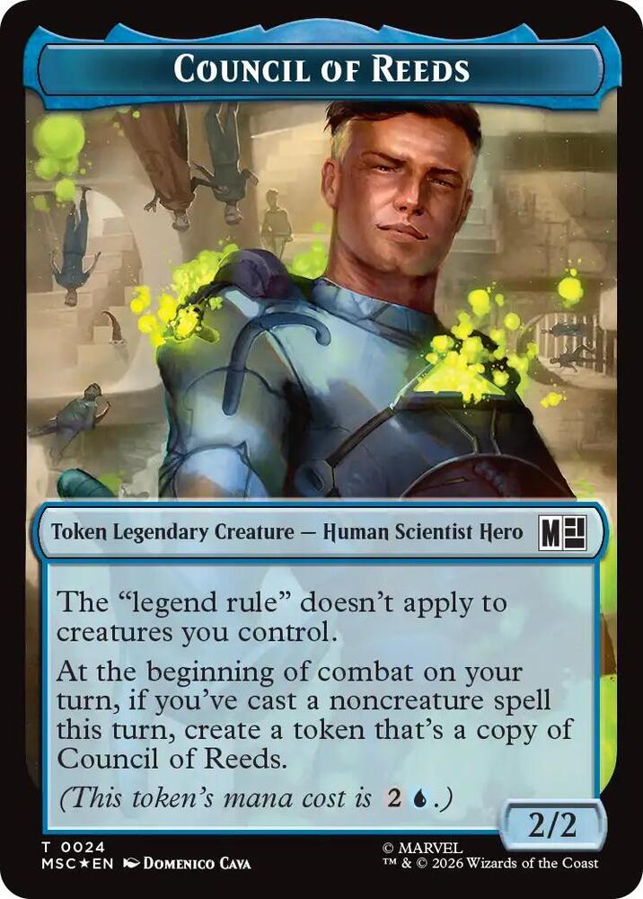 Council of Reeds (024) // Construct Double-Sided Token (Surge Foil) 24 // 30 card from Commander: Marvel Super Heroes