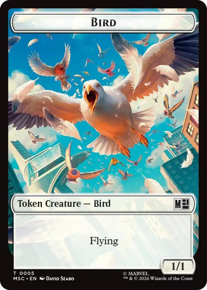 Bird // Rhino Double-Sided Token 5 // 13 card from Commander: Marvel Super Heroes