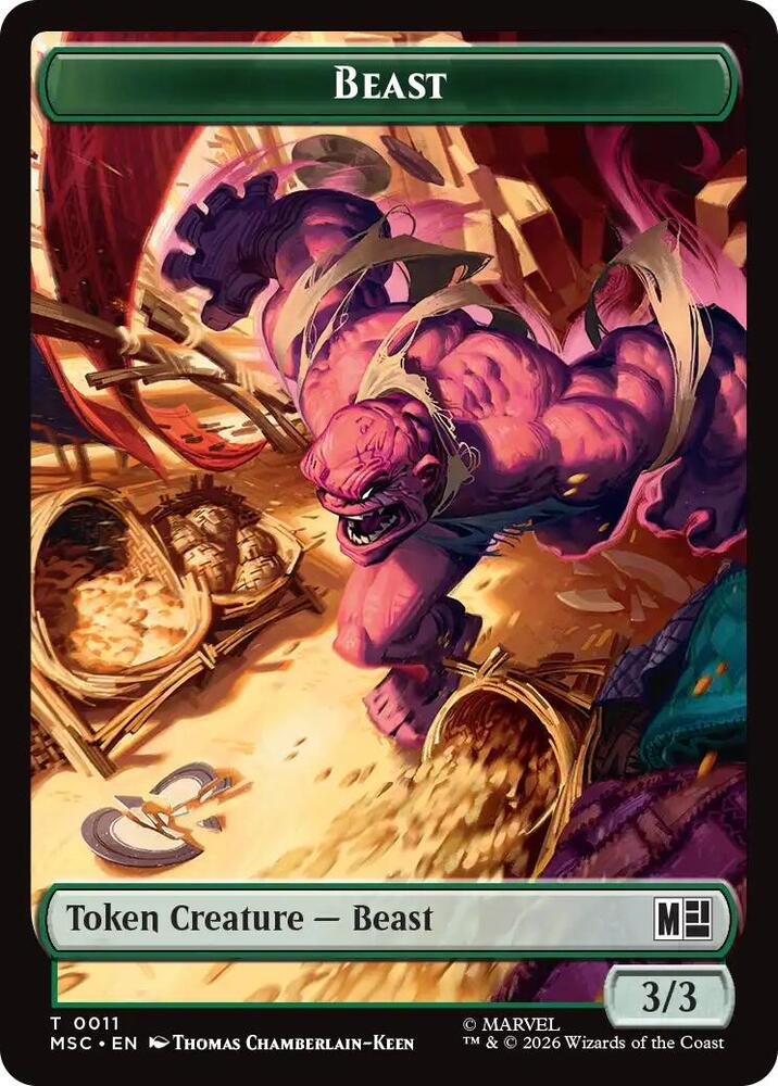 Beast // Vibranium Double-Sided Token 11 // 15 card from Commander: Marvel Super Heroes