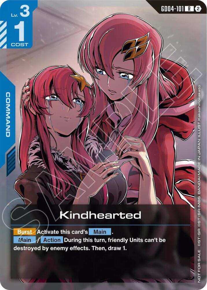 Kindhearted (Store Tournament Participation Pack 05) GD04-101 card from Gundam Promotional Cards