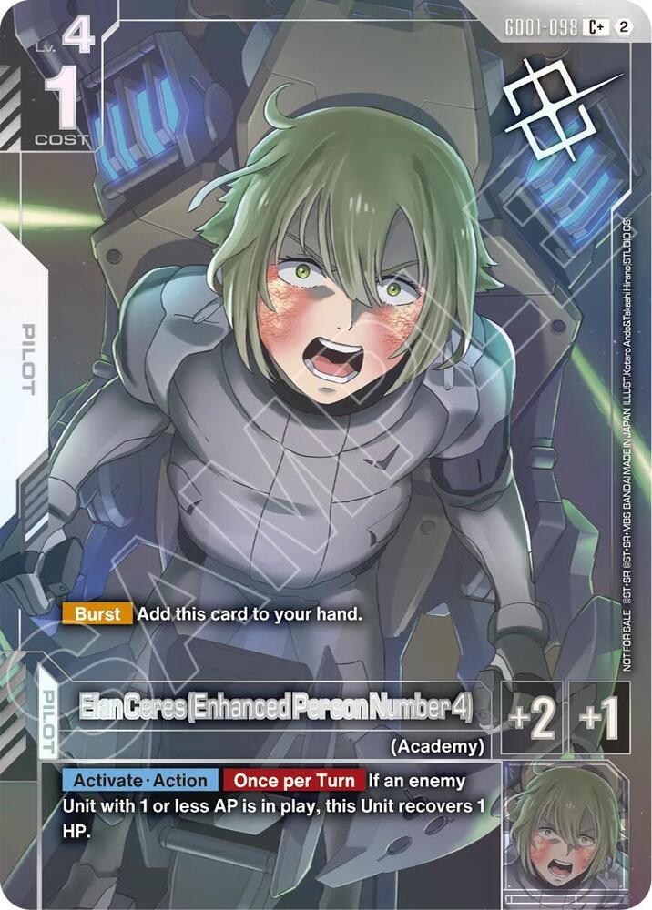 Elan Ceres (Enhanced Person Number 4) (Store Tournament Winner Pack 05) GD01-098 card from Gundam Promotional Cards