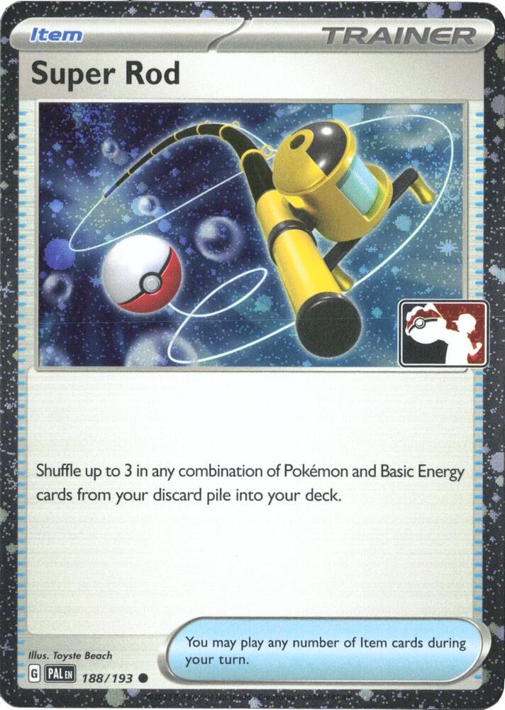 Super Rod (Cosmos Holo) 188/193 card from Prize Pack Series Cards