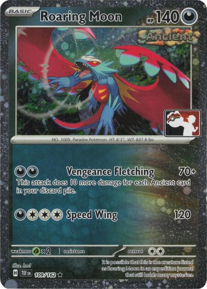 Roaring Moon (Cosmos Holo) 109/162 card from Prize Pack Series Cards
