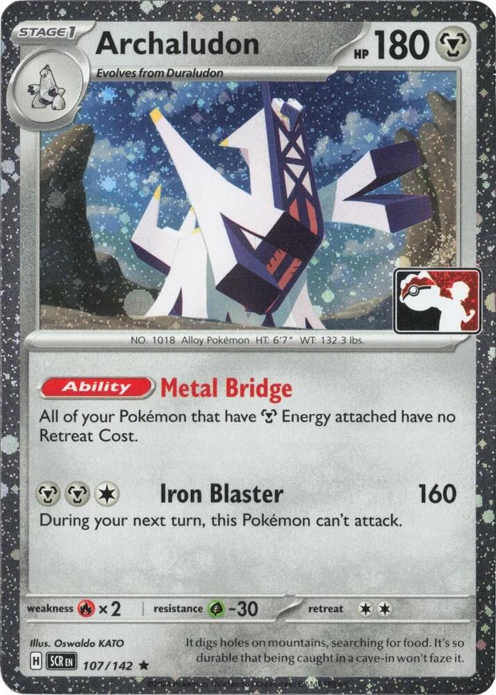 Archaludon (Cosmos Holo) 107/142 card from Prize Pack Series Cards